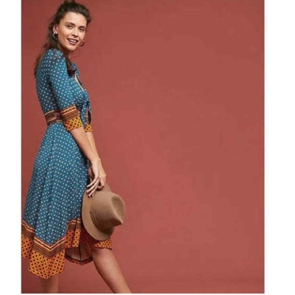 Anthropology Maeve beloved midi boho dress size medium - Picture 3 of 14